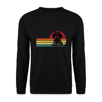Dackeln Dachshund - Unisex Pullover - Schwarz - Vorne - Alina (178cm) & Michal (187cm)