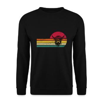Highland bovins vache cornes esquisse de bétail poilu - Sweat-shirt Unisexe - noir - Devant - Alina (178cm) & Michal (187cm)