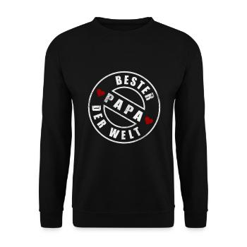 Bester Papa der Welt. - Unisex Pullover - Schwarz - Vorne - Alina (178cm) & Michal (187cm)