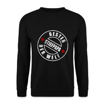 Bester Stiefpapa der Welt Geschenkidee - Unisex Pullover - Schwarz - Vorne - Alina (178cm) & Michal (187cm)