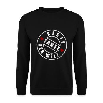 Die Beste Tante der Welt - Tante - Tanten - coole - Unisex Pullover - Schwarz - Vorne - Alina (178cm) & Michal (187cm)
