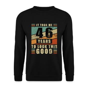 46th Birthday Gift It Took 46 Years - Unisex Sweatshirt - black - Front - Alina (178cm) & Michal (187cm)