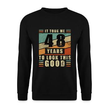 48th Birthday Gift Took 48 Years - Unisex Sweatshirt - black - Front - Alina (178cm) & Michal (187cm)