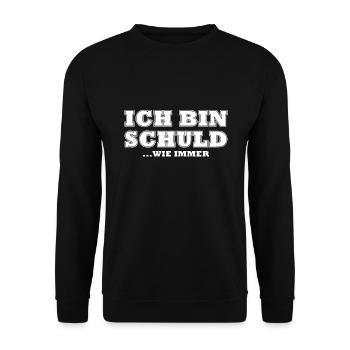 Ich bin schuld wie immer - Unisex Pullover - Schwarz - Vorne - Alina (178cm) & Michal (187cm)