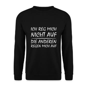 Ich Reg Mich Nicht Auf Die Anderen regen mich auf - Unisex Pullover - Schwarz - Vorne - Alina (178cm) & Michal (187cm)