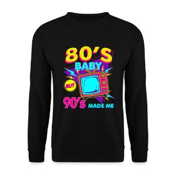 Enfant des années 80 dans les années 80 Né à plus de 30 ans - Sweat-shirt Unisexe - noir - Devant - Alina (178cm) & Michal (187cm)