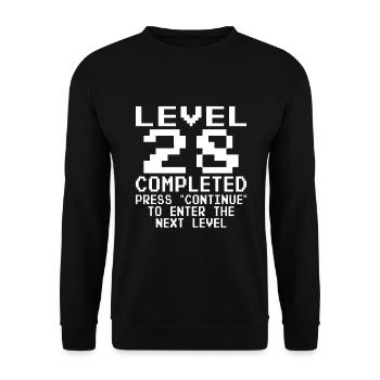 Niveau 28 Terminé - Sweat-shirt Unisexe - noir - Devant - Alina (178cm) & Michal (187cm)