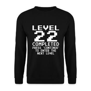 Niveau 22 Terminé - Sweat-shirt Unisexe - noir - Devant - Alina (178cm) & Michal (187cm)