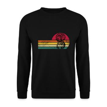 Portugiesischer Wasserhund - Unisex Pullover - Schwarz - Vorne - Alina (178cm) & Michal (187cm)