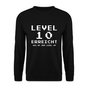 Level 10 Erreicht Gamer - Unisex Pullover - Schwarz - Vorne - Alina (178cm) & Michal (187cm)