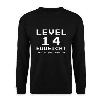 Level 14 erreicht 14. Geburtstag Gamer Gaming - Unisex Pullover - Schwarz - Vorne - Alina (178cm) & Michal (187cm)