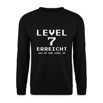 Level 7 Erreicht Gamer - Unisex Pullover - Schwarz - Vorne - Alina (178cm) & Michal (187cm)