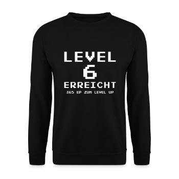 Level 6 erreicht 6. Geburtstag Gamer Gaming - Unisex Pullover - Schwarz - Vorne - Alina (178cm) & Michal (187cm)