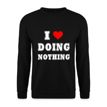 J’adore ne rien faire ! - Sweat-shirt Unisexe - noir - Devant - Alina (178cm) & Michal (187cm)