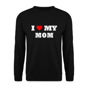i love mom - Unisex Sweatshirt - black - Front - Alina (178cm) & Michal (187cm)