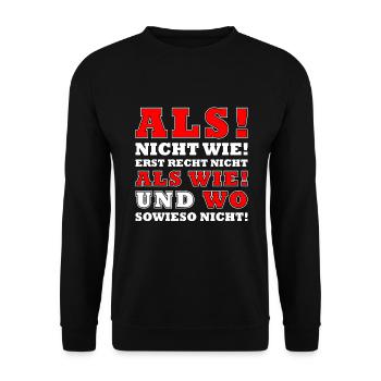 LUSTIG DEUTSCHE GRAMMATIK ALS WIE DEUTSCH LEHRER - Unisex Pullover - Schwarz - Vorne - Alina (178cm) & Michal (187cm)