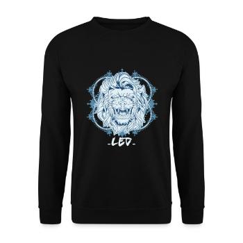 Zodiac sign Leo Symbol - Unisex Sweatshirt - black - Front - Alina (178cm) & Michal (187cm)