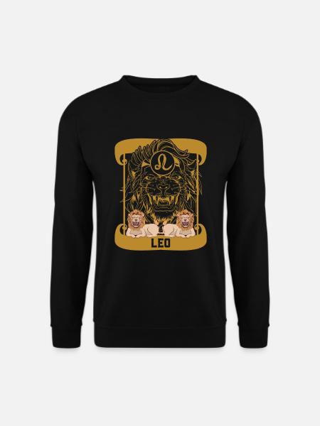 Löwe Sternzeichen, Sternzeichen Löwe, Löwe Symbol - Unisex Pullover - Schwarz
