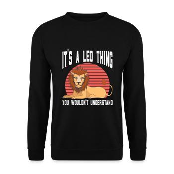 Ich bin Löwe T-shirt - Unisex Pullover - Schwarz - Vorne - Alina (178cm) & Michal (187cm)