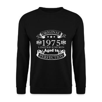 Millésime 1975 1975 Cru 1975 Anniversaire - Sweat-shirt Unisexe - noir - Devant - Alina (178cm) & Michal (187cm)