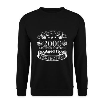 Vintage 2000's Birthday Gift 2000 - Unisex Sweatshirt - black - Front - Alina (178cm) & Michal (187cm)