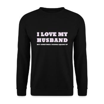 Drôle maman femme cadeau chemise j’aime mon mari - Sweat-shirt Unisexe - noir - Devant - Alina (178cm) & Michal (187cm)