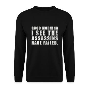bonjour, je vois que les assassins ont échoué - Sweat-shirt Unisexe - noir - Devant - Alina (178cm) & Michal (187cm)