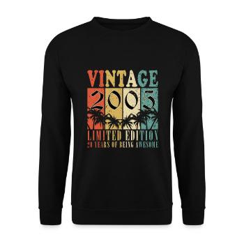 20th Birthday Vintage 2005 20 Years Gift - Unisex Sweatshirt - black - Front - Alina (178cm) & Michal (187cm)