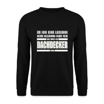Dachdecker Dachspengler Legende Dachklempner - Unisex Pullover - Schwarz - Vorne - Alina (178cm) & Michal (187cm)