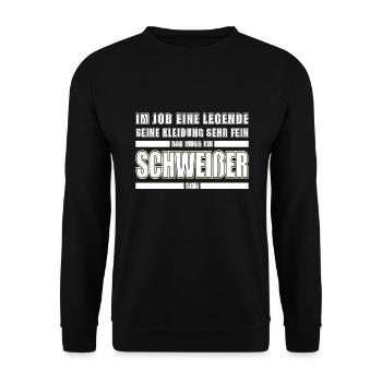Schweißer Schweißen Beruf Schweisser Handwerker - Unisex Pullover - Schwarz - Vorne - Alina (178cm) & Michal (187cm)