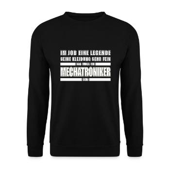 Kfz Mechatroniker KFZ Mechaniker Spruch Geschenk - Unisex Pullover - Schwarz - Vorne - Alina (178cm) & Michal (187cm)
