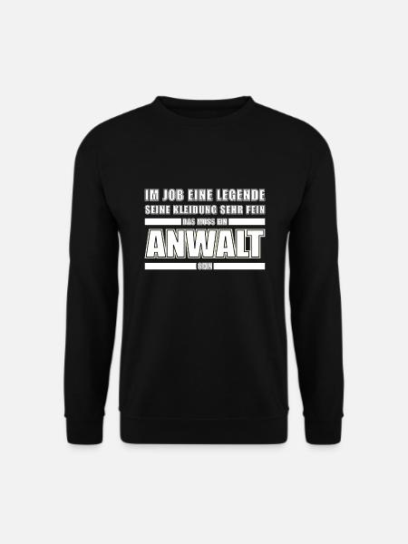 Jura Anwalt Beruf Spruch Geschenk - Unisex Pullover - Schwarz