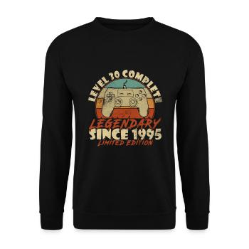 Level 30 Complete 30. Geburtstag Gamer Geschenk - Unisex Pullover - Schwarz - Vorne - Alina (178cm) & Michal (187cm)