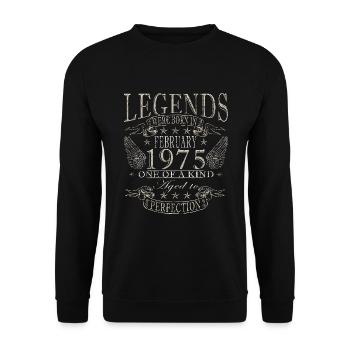 February 1975 Jubilee February 1975 February - Unisex Sweatshirt - black - Front - Alina (178cm) & Michal (187cm)
