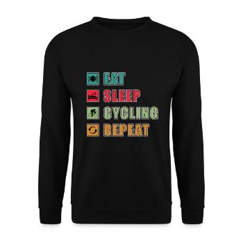 Eat Sleep Bike Repeat - Cycliste Motard Cycliste - Sweat-shirt Unisexe - noir - Devant - Alina (178cm) & Michal (187cm)