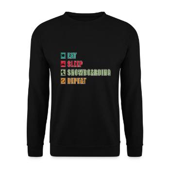Eat Sleep Snowboard Repeat - Unisex Sweatshirt - black - Front - Alina (178cm) & Michal (187cm)