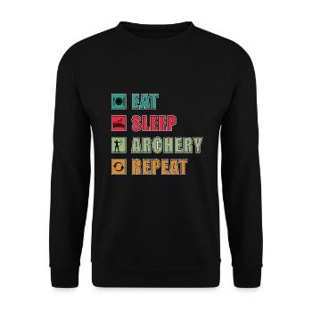 Archery Eat Sleep Repeat Archery Archery - Unisex Sweatshirt - black - Front - Alina (178cm) & Michal (187cm)