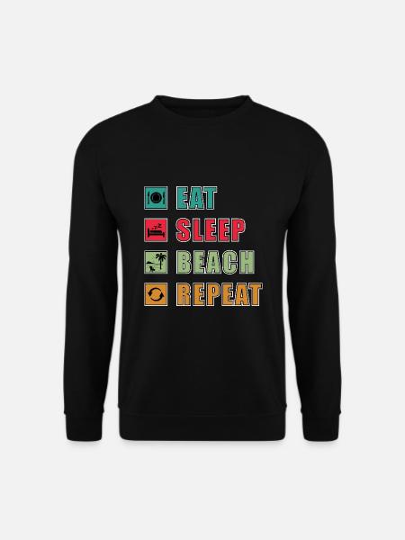 Manger Sleep Strand Répéter - Sweat-shirt Unisexe - noir