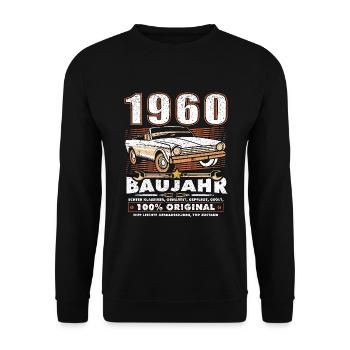 Oldtimer Baujahr 1960 Geboren Jahrgang 1960 - Unisex Pullover - Schwarz - Vorne - Alina (178cm) & Michal (187cm)