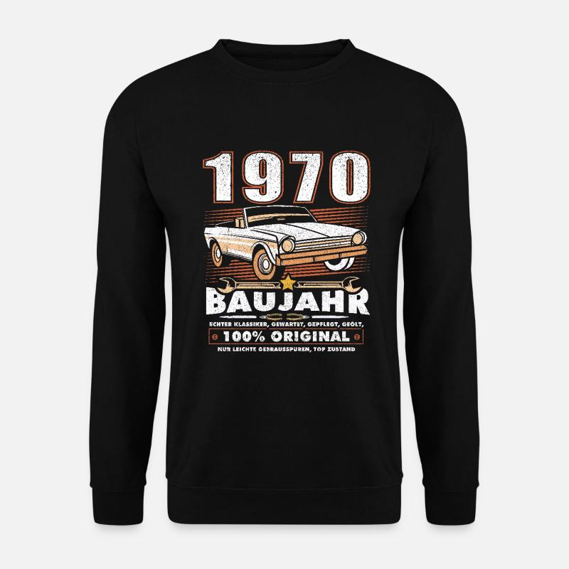 Oldtimer Baujahr 1970 Jahrgang Geburtstag Geschenk - Unisex Pullover - Schwarz