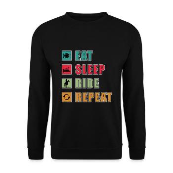 Eat Sleep Ride Tab - Unisex Sweatshirt - black - Front - Alina (178cm) & Michal (187cm)