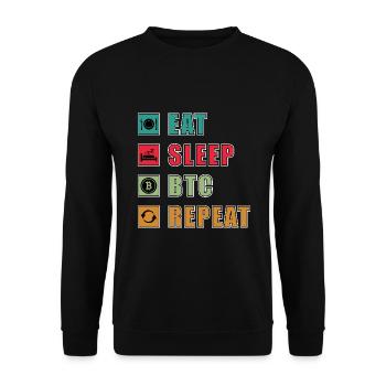 Manger dormir Bitcoin Répéter - Sweat-shirt Unisexe - noir - Devant - Alina (178cm) & Michal (187cm)