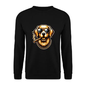 Golden Retriever Cool - Golden Retriever Dog - Unisex Sweatshirt - black - Front - Alina (178cm) & Michal (187cm)