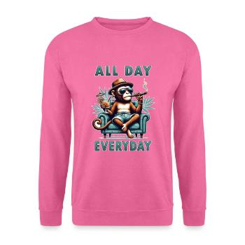 All day, everyday - laziness relax - Unisex Sweatshirt - pink - Front