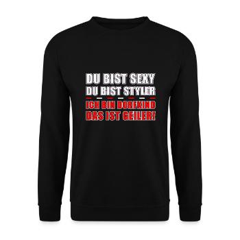 Enfant drôle du village disant - Sweat-shirt Unisexe - noir - Devant - Alina (178cm) & Michal (187cm)
