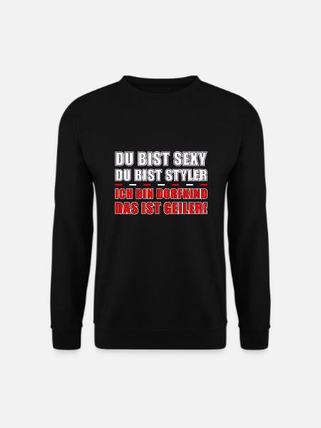Lustiger Dorfkind Spruch - Unisex Pullover - Schwarz