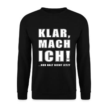 mach ich - Unisex Pullover - Schwarz - Vorne - Alina (178cm) & Michal (187cm)