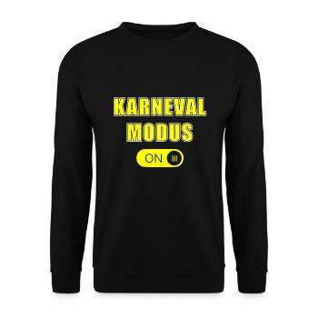 Karnevals Modus (An) - Unisex Pullover - Schwarz - Vorne - Alina (178cm) & Michal (187cm)