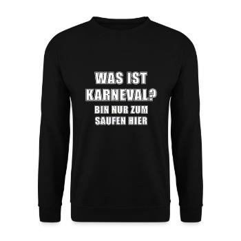 Ich bin nur zum saufen hier! - Unisex Pullover - Schwarz - Vorne - Alina (178cm) & Michal (187cm)