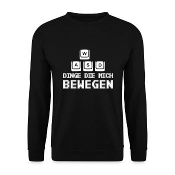 WASD - Dinge die mich bewegen - Gaming PC Keyboard - Unisex Pullover - Schwarz - Vorne - Alina (178cm) & Michal (187cm)